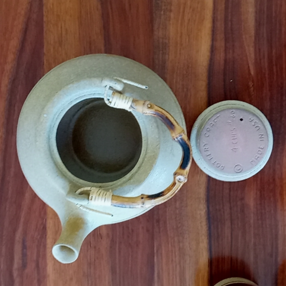 Vintage MCM Pottery Craft USA Stoneware Pottery 5-Pc. Tea Set 1970s - Picture 8 of 9